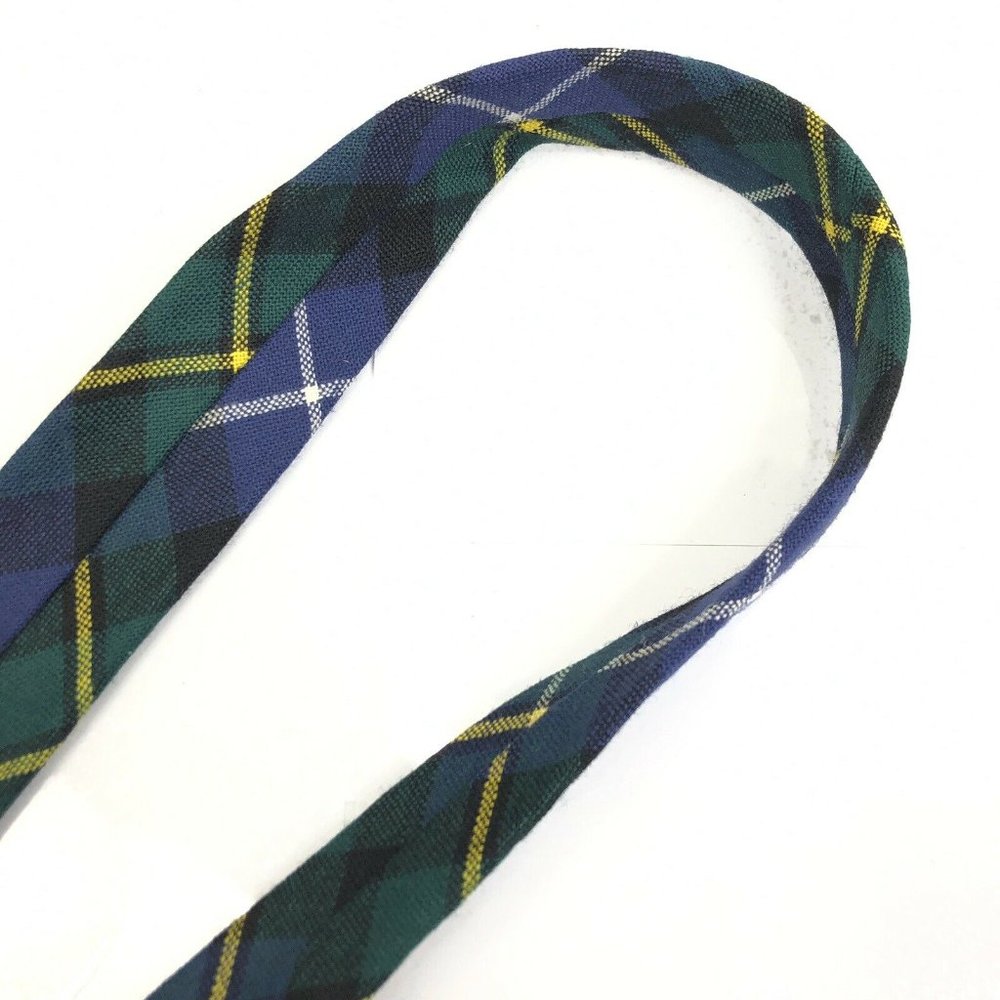 Ingles Buchan Tie Plaid Blue Green Yellow Wool View 5